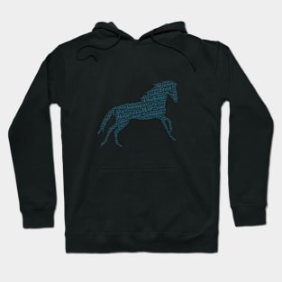 Horse Animal Riding Text Word Cloud Hoodie